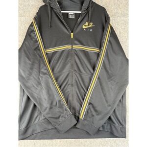 Nike Air Hoodie Mens Size 2XL Black Logo Long Sleeve Outdoor Sportswear Full Zip